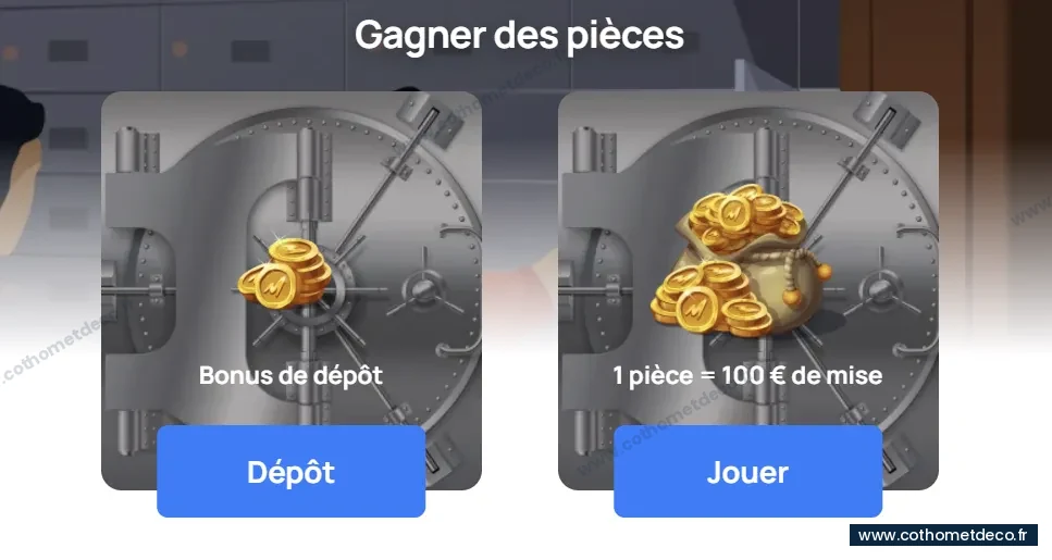 Boutique de Millionz Casino et système de pièces